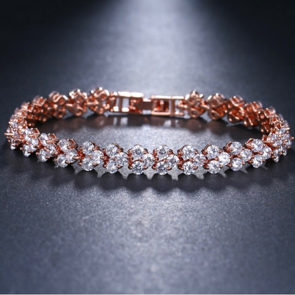 Rose Gold white Sapphire bracelet